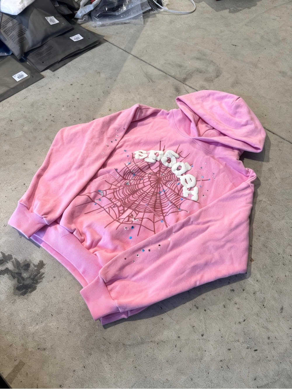 Spider Sp5der Pink Web Hoodie